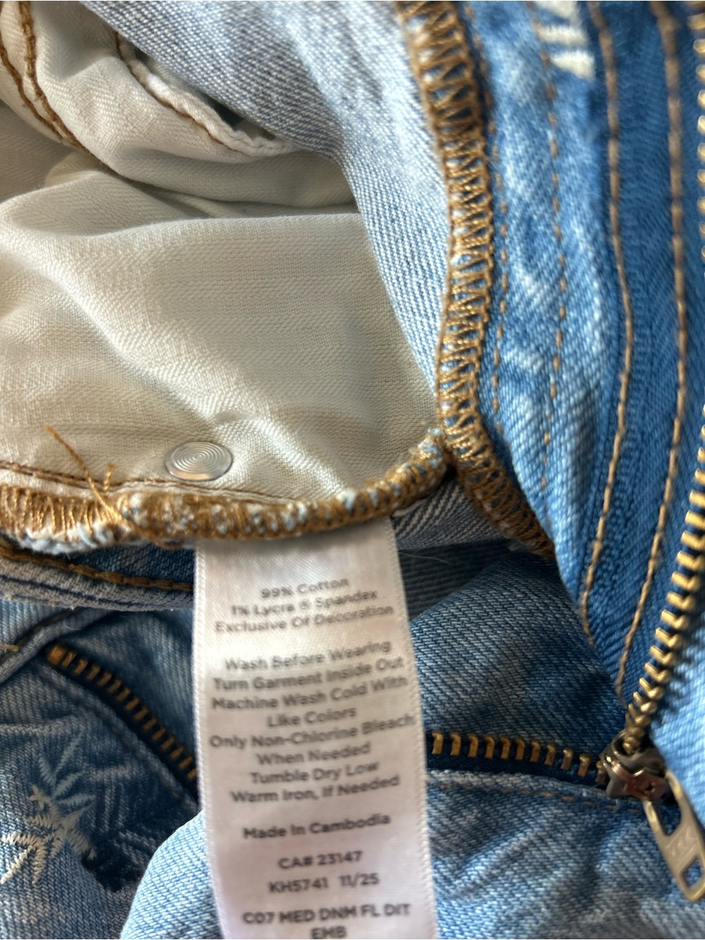 Talbots Light Blue Straight-Leg Jeans with Subtle Embroidery - Picture 10 of 11